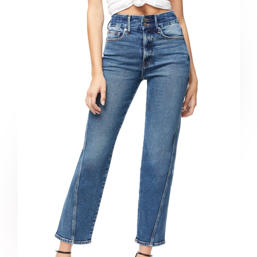 Good American Good Straight Twisted Seam Jeans